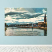 De rivier de Ness, Inverness Canvas Afdruk (Insitu (Houten vloer))
