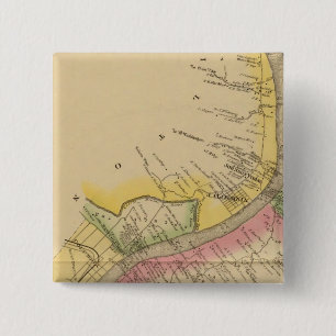 De rivier de Ohio en de vallei Vierkante Button 5,1 Cm
