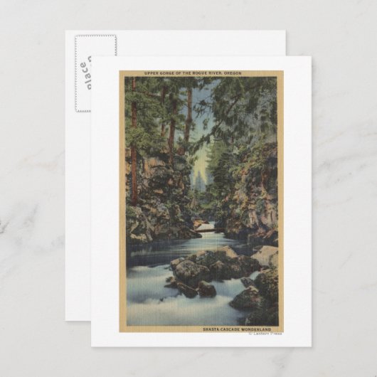 De rivier de Rogue, Oregon - Uitzicht van de boven Briefkaart (Voorkant / Achterkant)