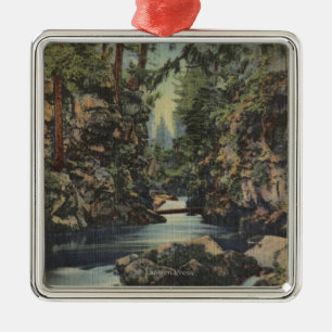 De rivier de Rogue, Oregon - Uitzicht van de boven Metalen Ornament