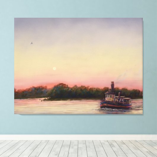 De rivier de Savannah oversteken - Canvas Print (Insitu (Houten vloer))