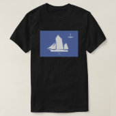 De rivier de Severn Trow op blauw 1 T-shirt (Design voorkant)
