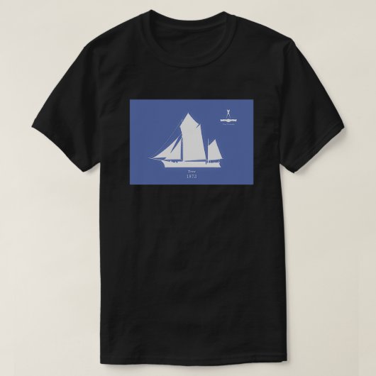 De rivier de Severn Trow op blauw 1 T-shirt (Design voorkant)