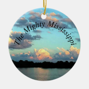 De rivier de Sunset Mississippi Keramisch Ornament
