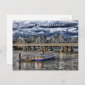 De rivier de Theems Londen onder een bewolkte heme Briefkaart (Voorkant / Achterkant)