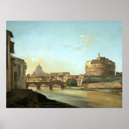 De rivier de Tiber bij Castel Sant’Angelo Poster