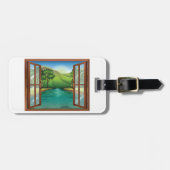 De rivier door een open Bagagelabel van het Venste (Voorkant horizontaal)