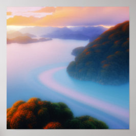 De rivier door het Poster van de Hills