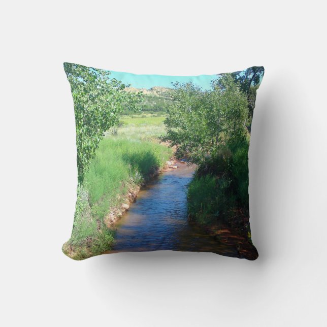 De rivier en de Groene Pijler Kussen (Voorkant)