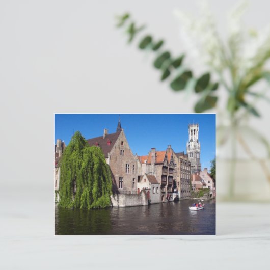 De rivier in Brugge, België Briefkaart (Staand voorkant)