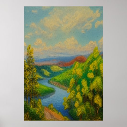 De rivier in het bos | AI Art Poster (Voorkant)