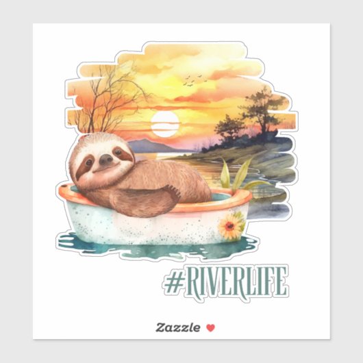 De rivier Life Sloth | Summer Fun Decal Sticker (Vel)