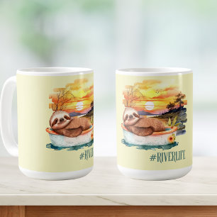 De rivier Life Sloth Zomerplezier Koffiemok
