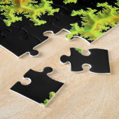 De rivier loopt door de puzzel van Jigzaag Legpuzzel (Zijkant)