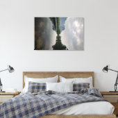De rivier loopt door het dorp Ming Shi 1 Canvas Afdruk (Insitu (Slaapkamer))