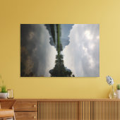 De rivier loopt door het dorp Ming Shi 1 Canvas Afdruk (Insitu (Woonkamer))