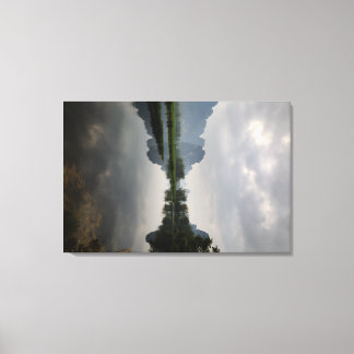 De rivier loopt door het dorp Ming Shi 1 Canvas Afdruk