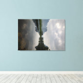 De rivier loopt door het dorp Ming Shi 1 Canvas Afdruk (Insitu (Houten vloer))