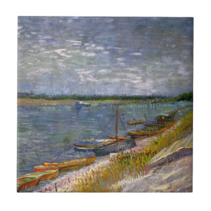 De rivier met Rowing Boats door Vincent van Gogh Tegeltje