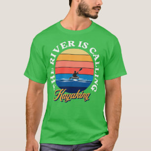 De rivier noemt Kayaking Illustratie Art Des T-shirt