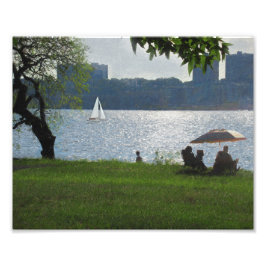 De rivier op een Warm Summer Evening Foto Afdruk