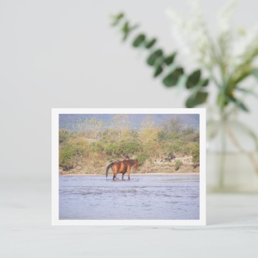 de rivier overschrijden briefkaart (Staand voorkant)