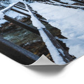 De rivier passeren in de winter poster (Hoek)