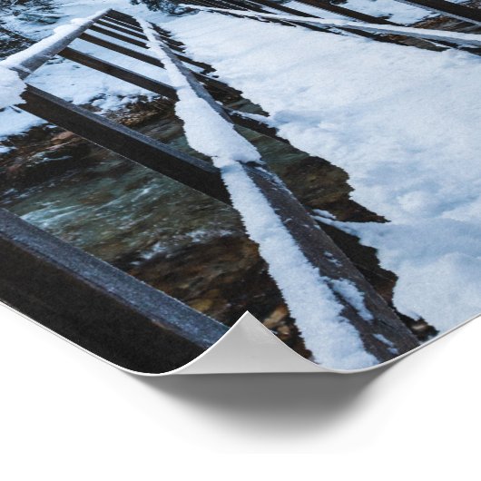 De rivier passeren in de winter poster (Hoek)