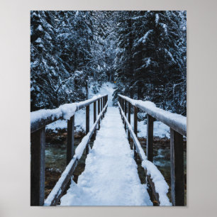 De rivier passeren in de winter poster