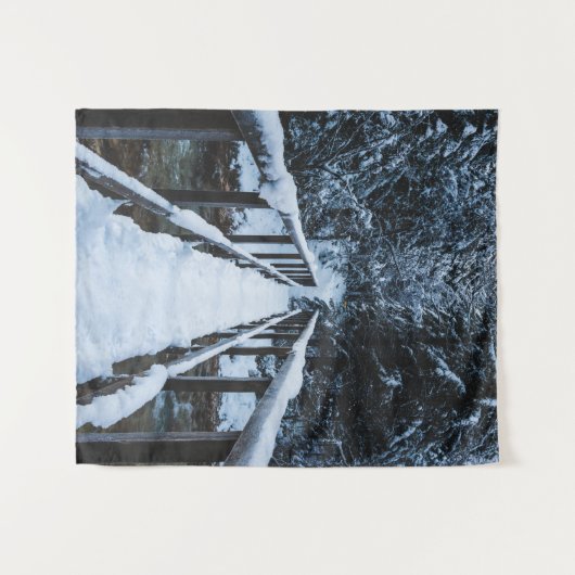 De rivier passeren in de winter wandkleed (Voorkant (horizontaal))