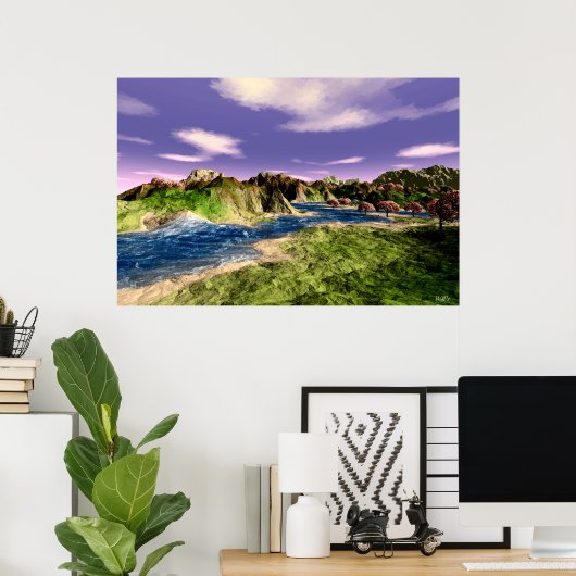 De rivier poster (Thuiskantoor)