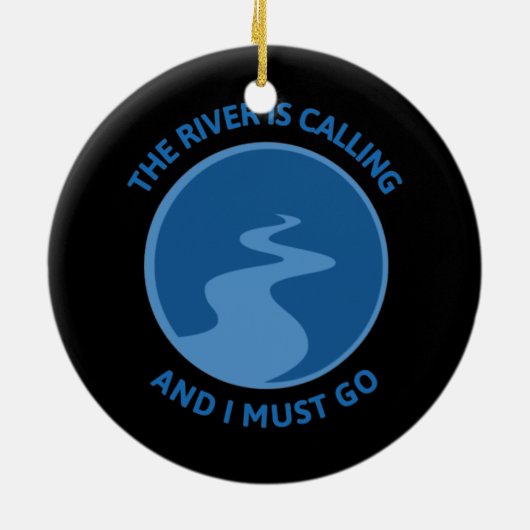 De rivier roept en ik moet de rivier drijven keramisch ornament (Achterkant)