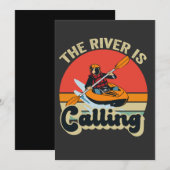 De rivier roept grappige kayak buiten retro kaart (Voorkant / Achterkant)