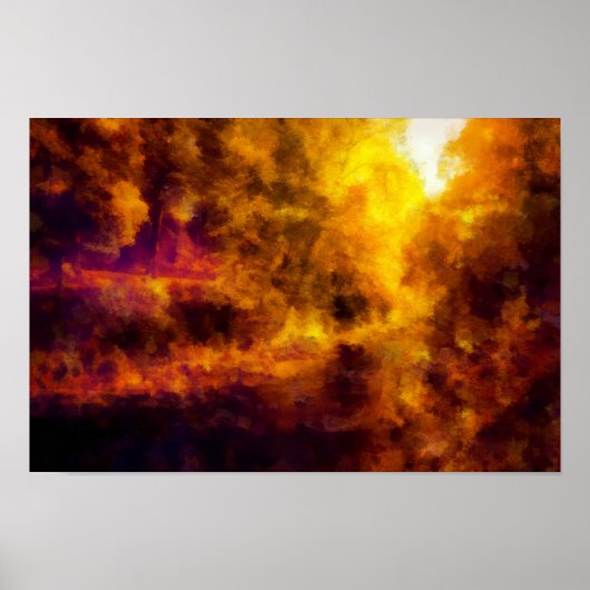 De rivier stroomt door de kleuren van het najaarsl poster (Voorkant)