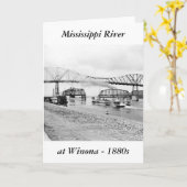 De Rivier van de Mississippi in Winona, 1880s Kaart (Gele Bloem)