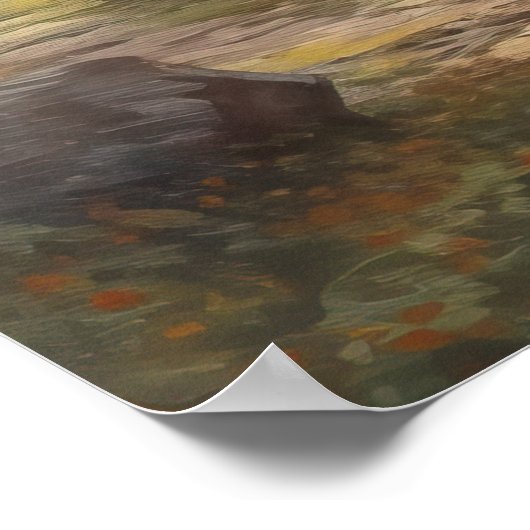 De rivieroever in de namiddag poster (Hoek)