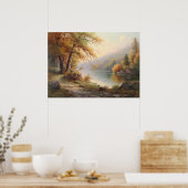 De rivieroever in de namiddag poster (Keuken)