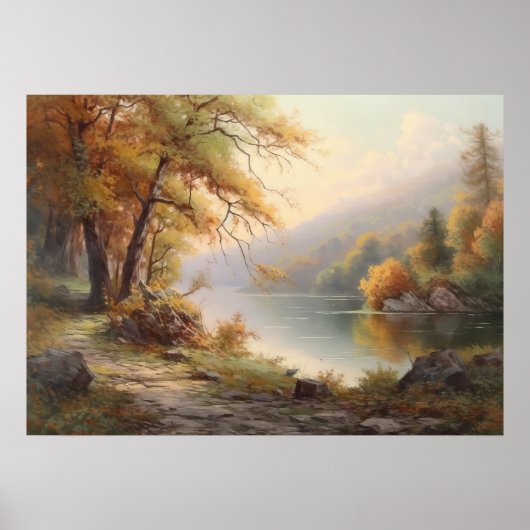 De rivieroever in de namiddag poster (Voorkant)