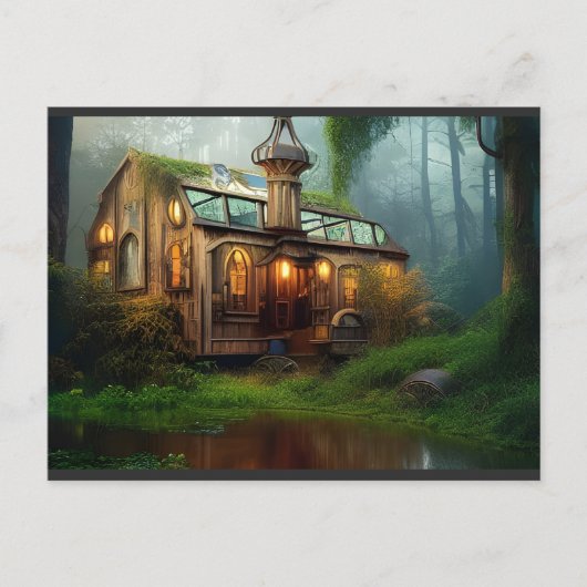 De rivierworkshop | Steampunk Briefkaart (Voorkant)