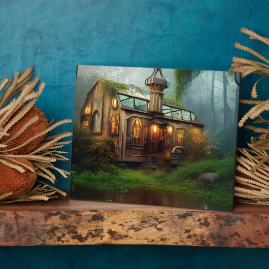 De rivierworkshop | Steampunk Tabletop Plaque Fotoplaat (Zijkant)