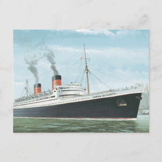 De RMS Queen Elizabeth Sailing Briefkaart (Voorkant)