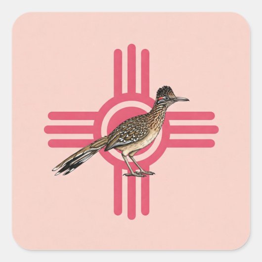 De Roadrunner Vierkante Sticker (Voorkant)