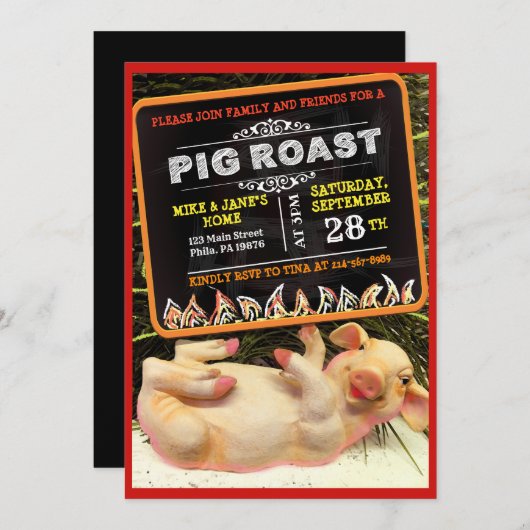 DE ROAST VAN DE PIG VAN DE KNOP VAN DE KNOP KAART (Voorkant / Achterkant)