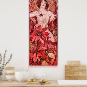 De robijn van Alphonse Mucha Poster (Keuken)