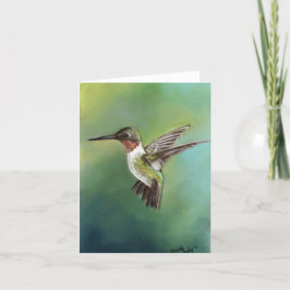 De robijnrode Kunst Notecard van de Vogel van de Kaart