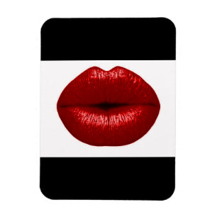DE ROBIJNRODE RODE LIPPEN VAN DE SALON VAN DE MODE MAGNEET
