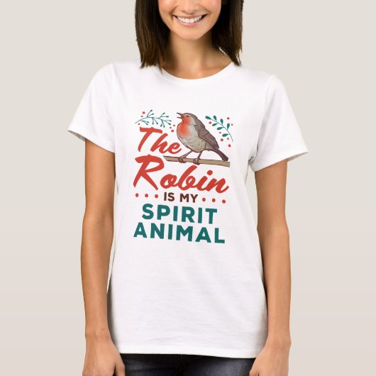 De Robin is mijn levende vogelvogel. T-shirt (Voorkant)