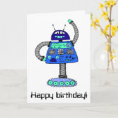 De Robot van Frankie: Blauw op wit Kaart (Gele Bloem)