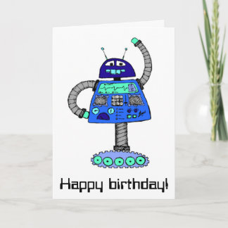 De Robot van Frankie: Blauw op wit Kaart