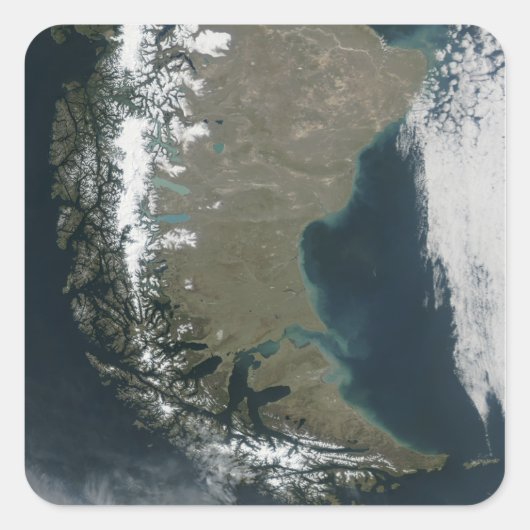 De robuuste, met sneeuwklemmen beklede Andes Vierkante Sticker (Voorkant)